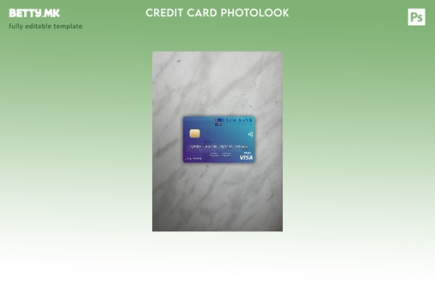 Модерен стил Џибути Ексим банка виза дебитна картичка photolook преден шаблон